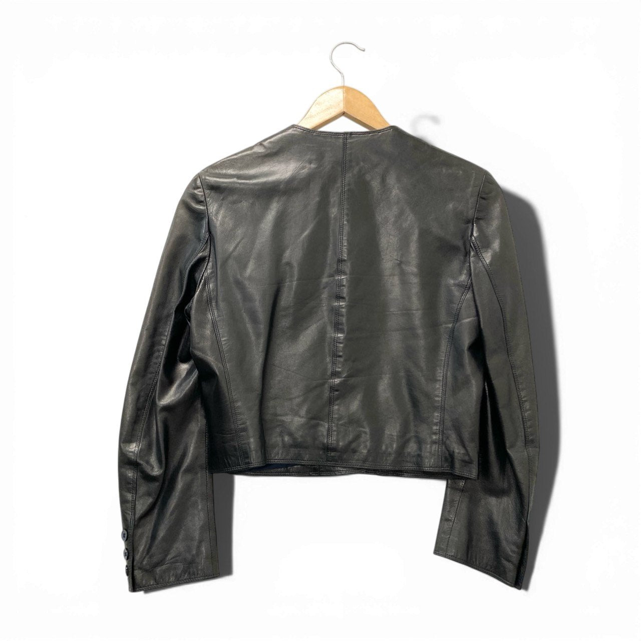 19b13 RUFFO ルッフォ レザージャケット ノーカラージャケット イタリア製 レディース 女性用 ブラック 本革 leatheru02t