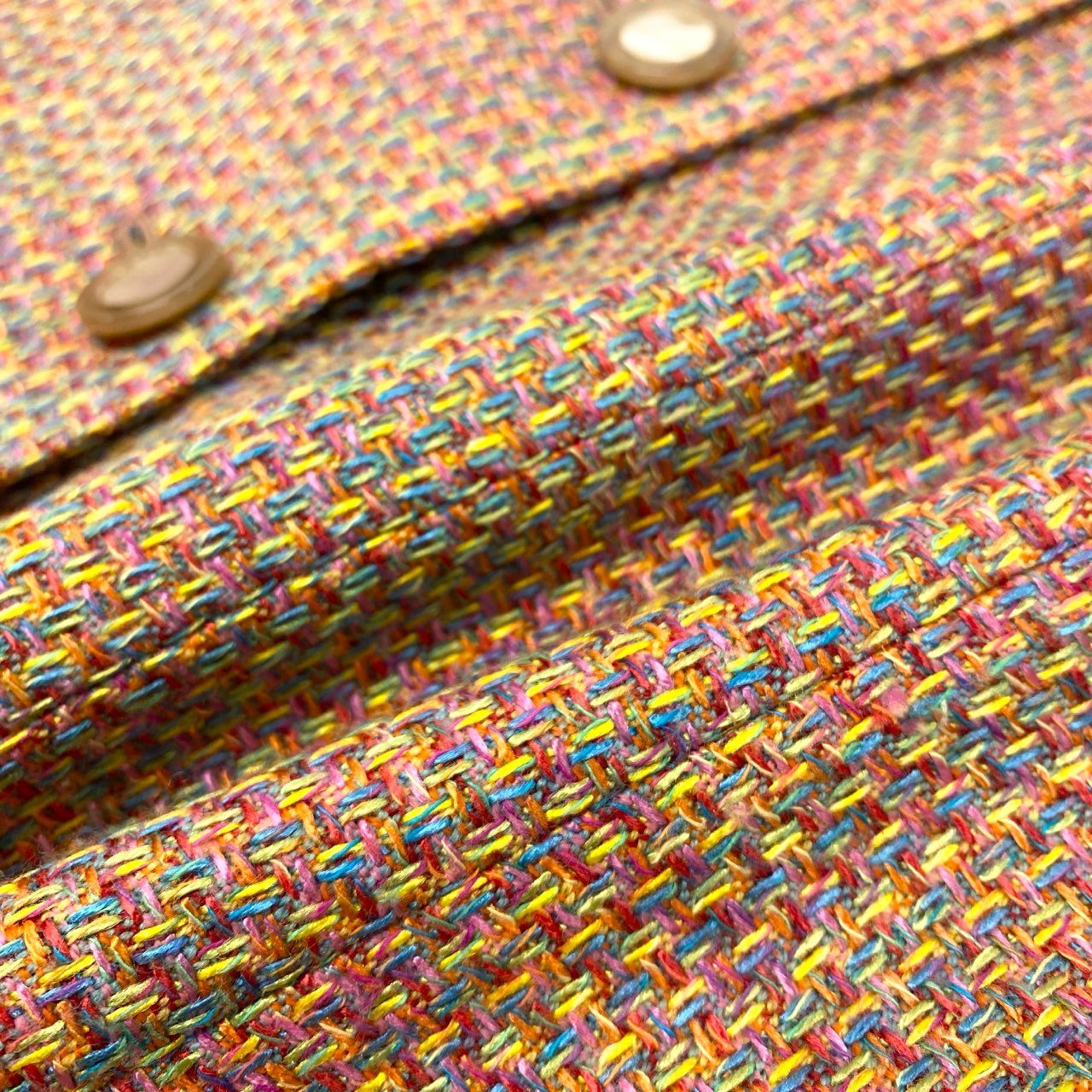 55k11 NINA RICCI Boutique ニナリッチ セットアップスカート ツイード生地 フランス製生地 ノーカラージャケット ひざ丈スカート レディース 女性用 11 マルチカラーu02t