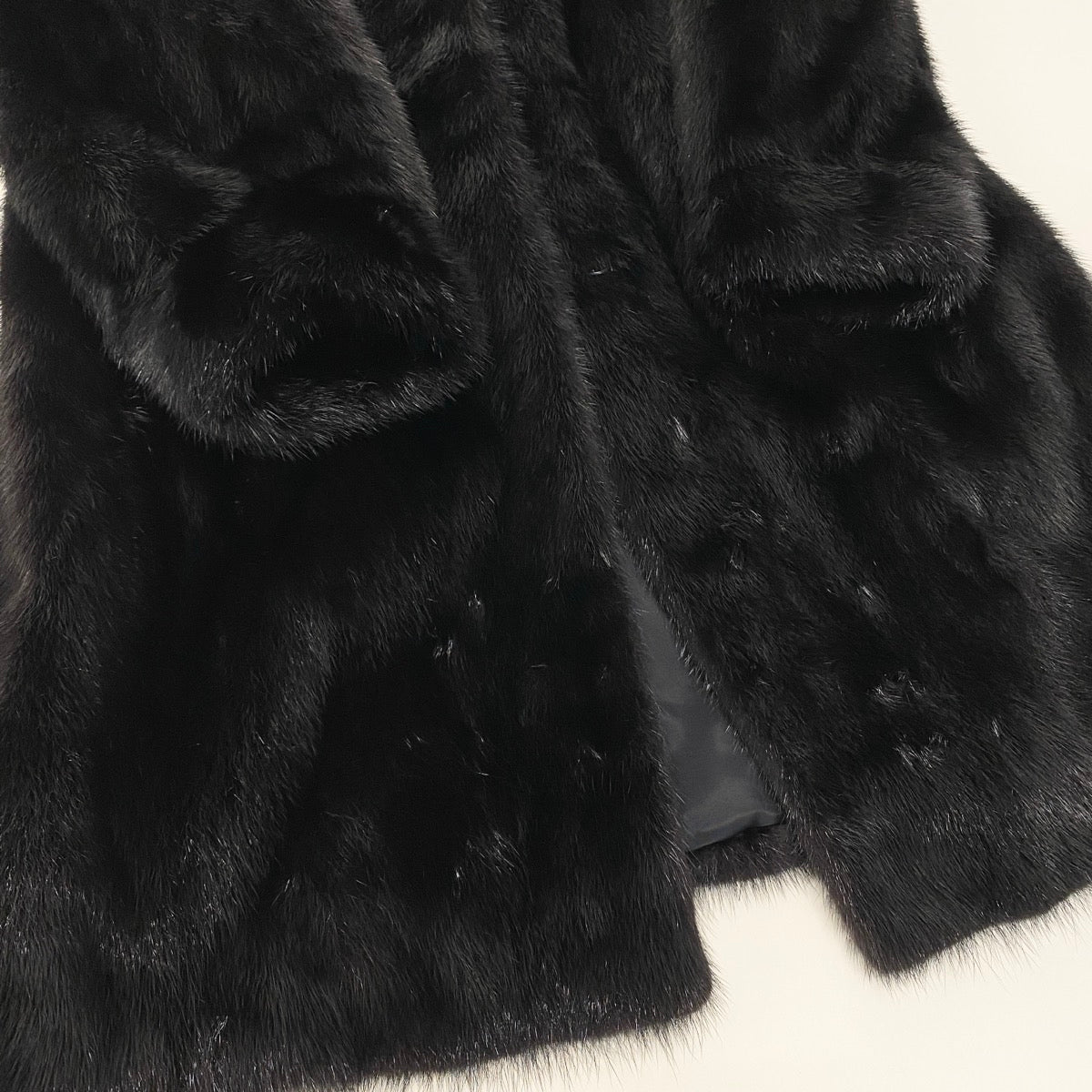 73i19 Malvoisie ダークミンク ロングコート 丈100cm サイズ11 ブラック 本毛皮 Dark Mink Fur Long Coat リアルファーt18r