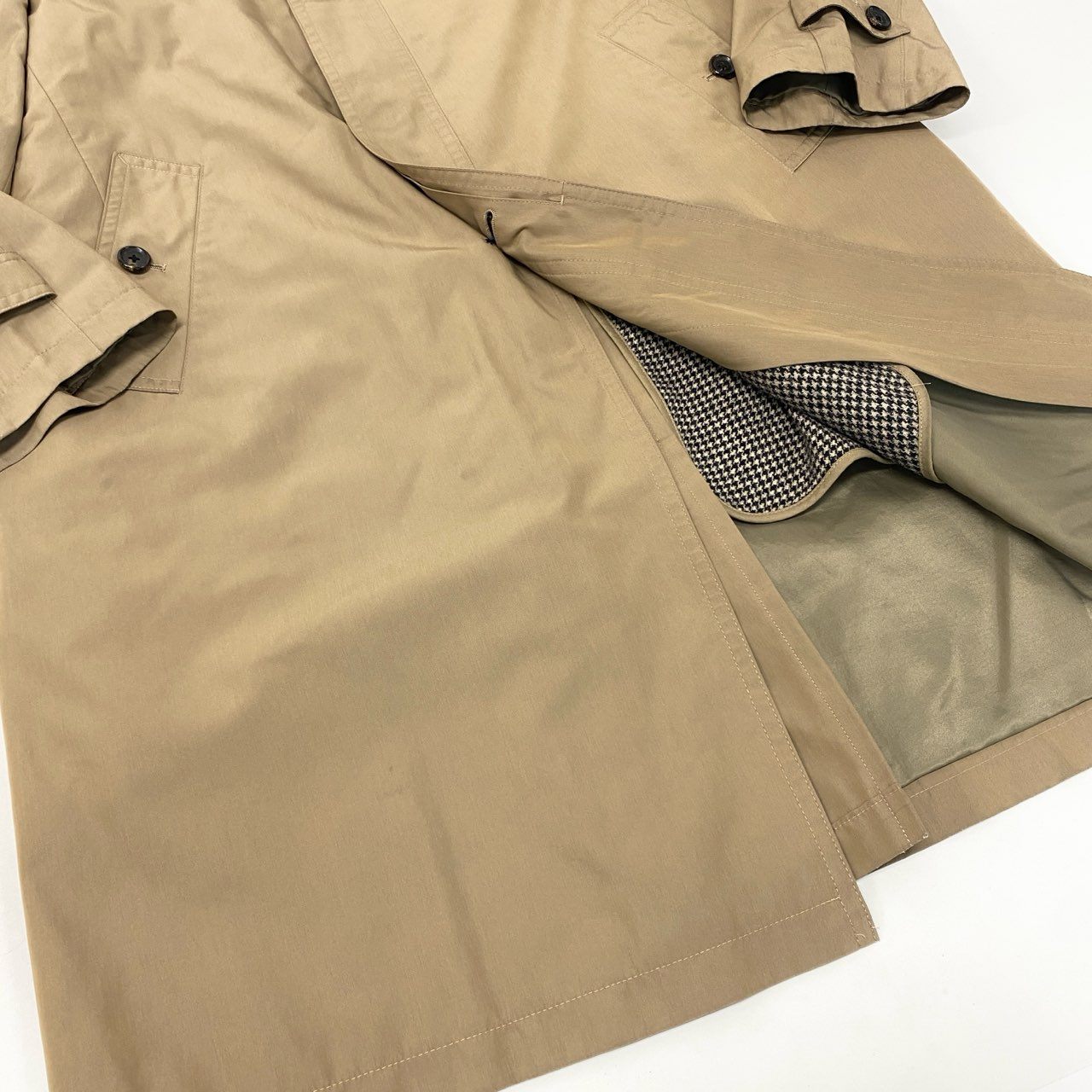 40k18 D`URBAN ダーバン ステンカラーコート ライナー付 ロングコート 比翼ボタン メンズ 紳士服 LL ベージュu02t