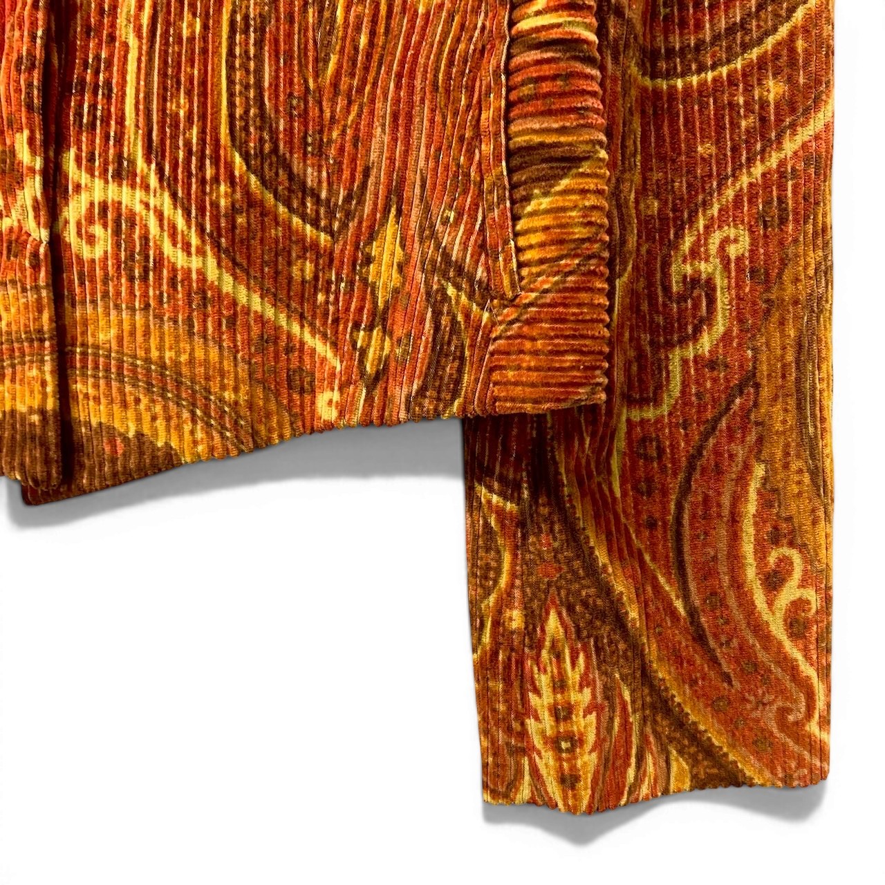 22f17 【美品】 ETRO エトロ コーデュロイジャケット テーラードジャケット ペイズリー柄 サイズ40 マルチカラー レディース 女性用u02t