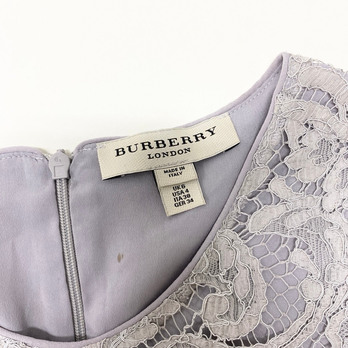 27f17 BURBERRY LONDON バーバリー ロンドン 総レース プルオーバー トップス ブラウス カットソー イタリア製 3977124 38 グレー コットン レディースo07t
