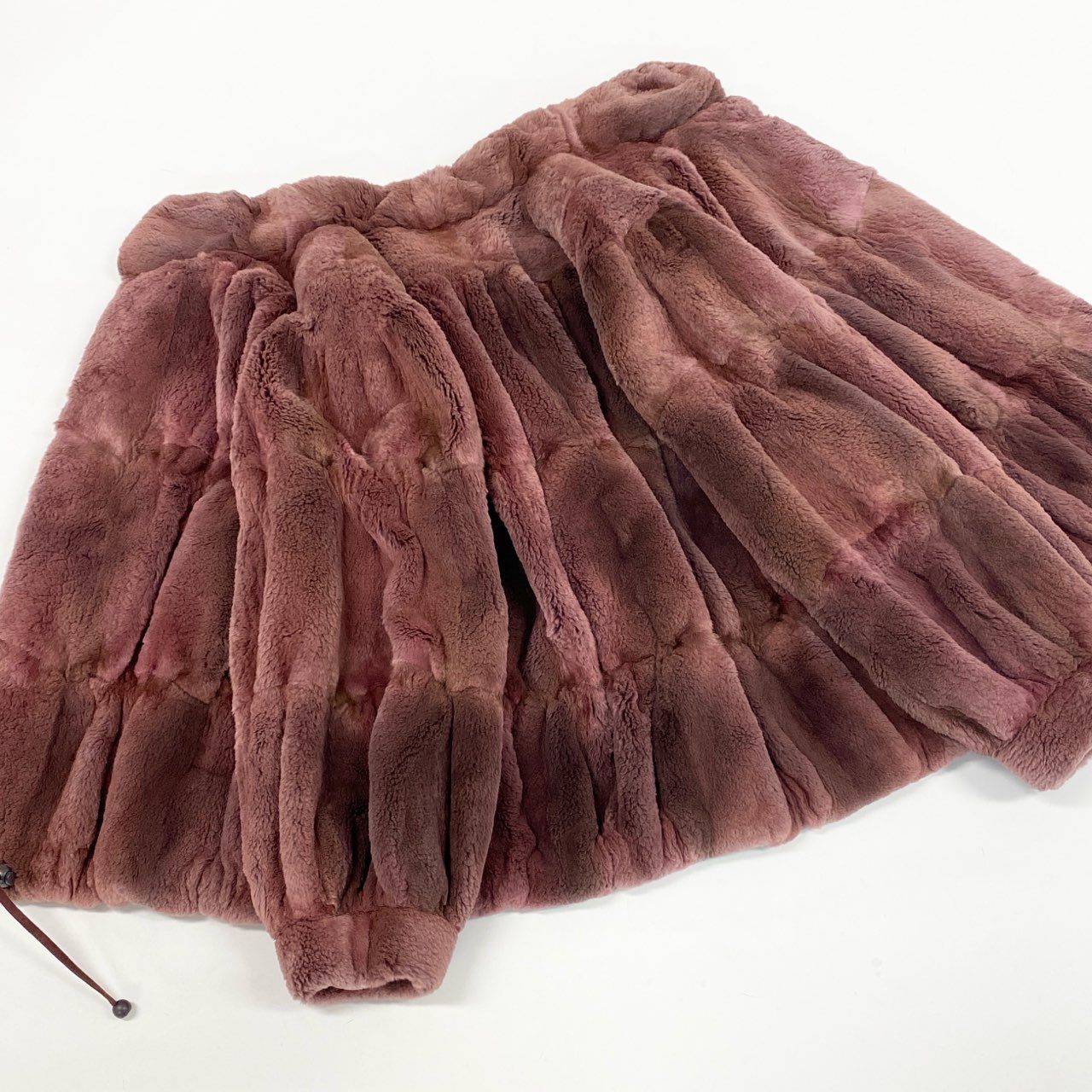 83L10 EMBA エンバ 染め シェアードミンク ファーコート サイズF ピンクパープル 本毛皮 MINK FUR ポケット有 希少デザインt18r