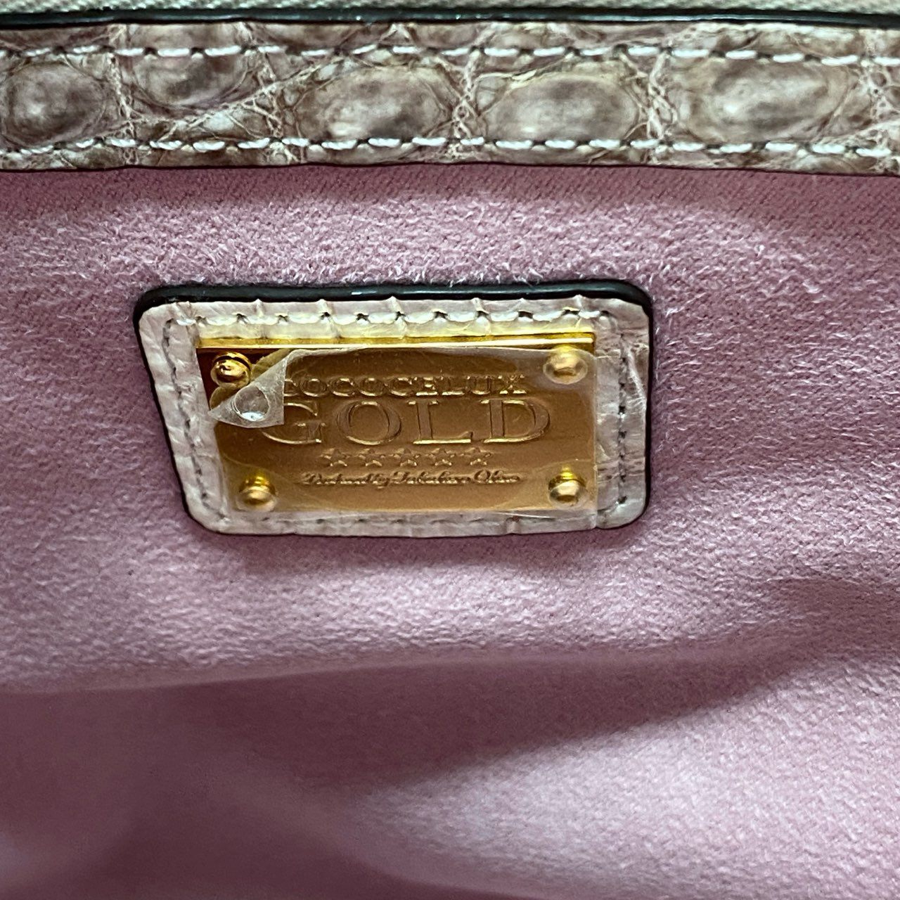 Fe18 【極美品】定価143万 JRA認定 COCOCLELUX GOLD 5スター ココセリュックス ゴールド  ヒマラヤクロコダイル 2way オーバル ハンドバッグ ショルダーバッグ レディース 女性用 鞄