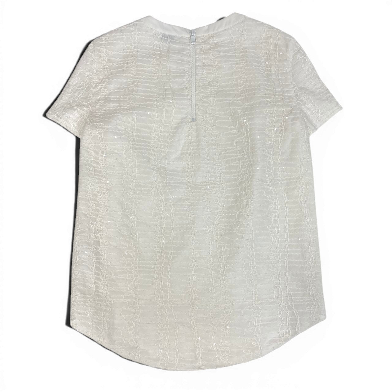 20d18 BRUNELLO CUCINELLI ブルネロクチネリ 半袖カットソー  刺繍デザイン トップス イタリア製 XSサイズ ホワイト レディース 女性用u02t