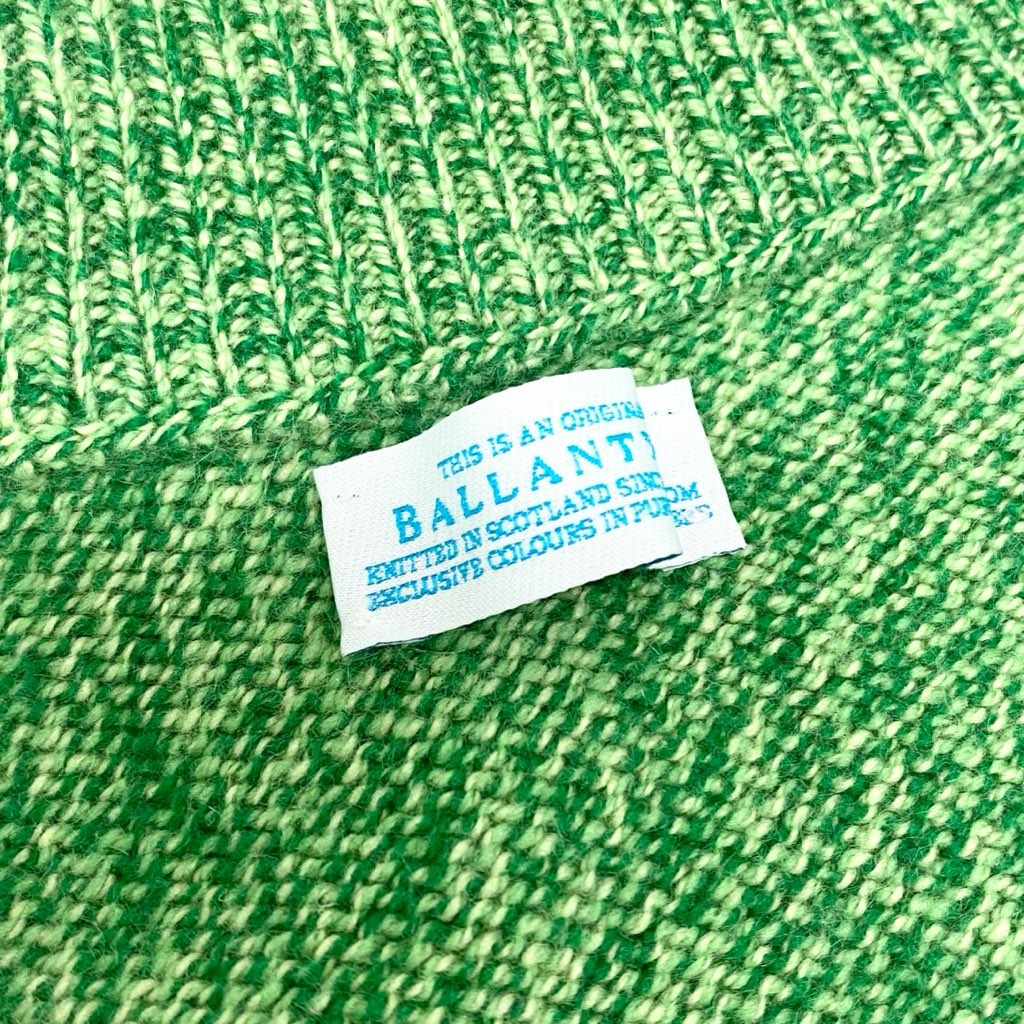 79a16 【美品】 BALLANTYNE バランタイン ニットカーディガン ダブルジップ ハイネック 42 グリーン カシミヤ100％ レディース 女性用u02t