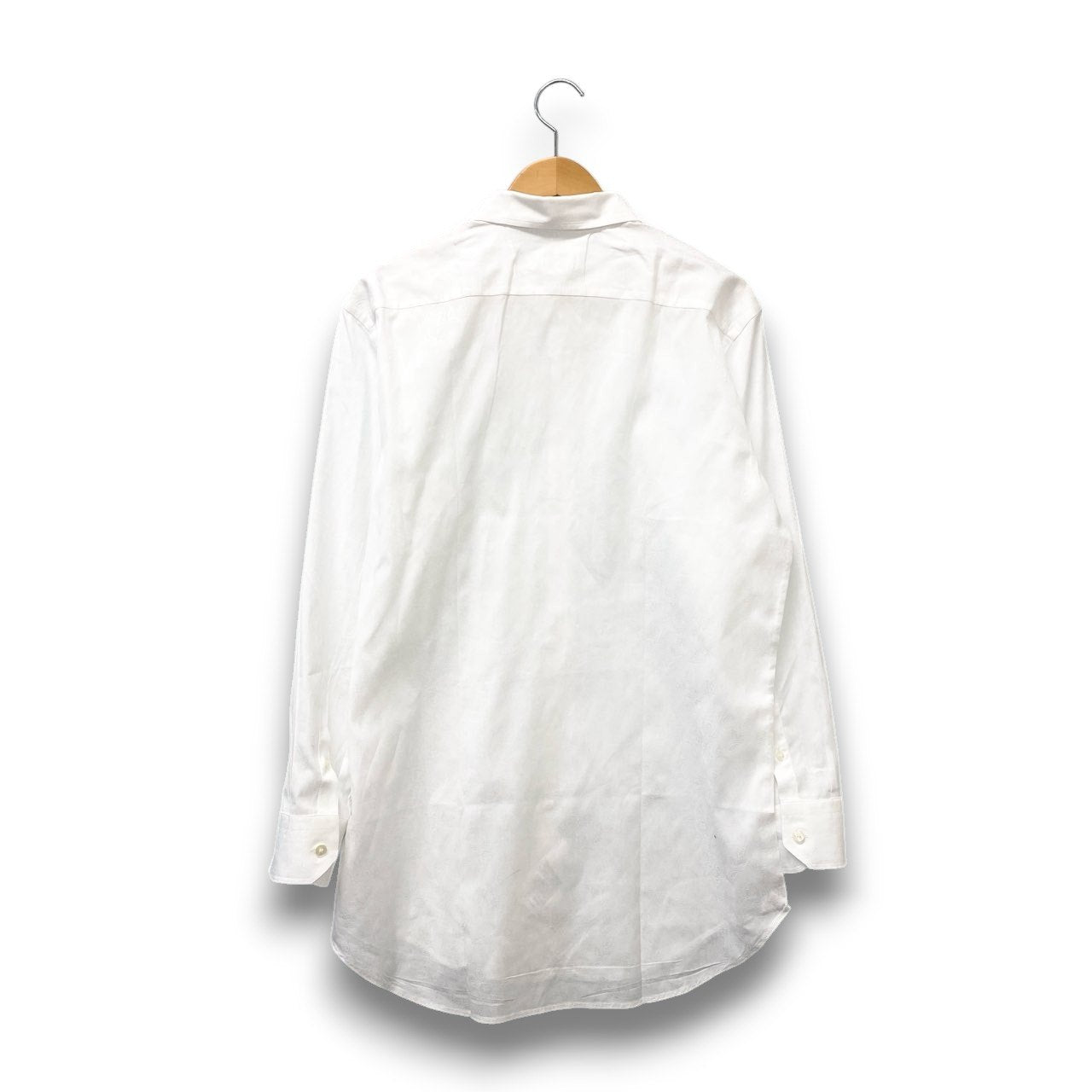 5c2 【美品】 ETRO エトロ ペイズリー柄 ロングスリーブシャツ コットンシャツ 総柄 イタリア製 メンズ 紳士服 サイズ43 ホワイト 綿100％u02t