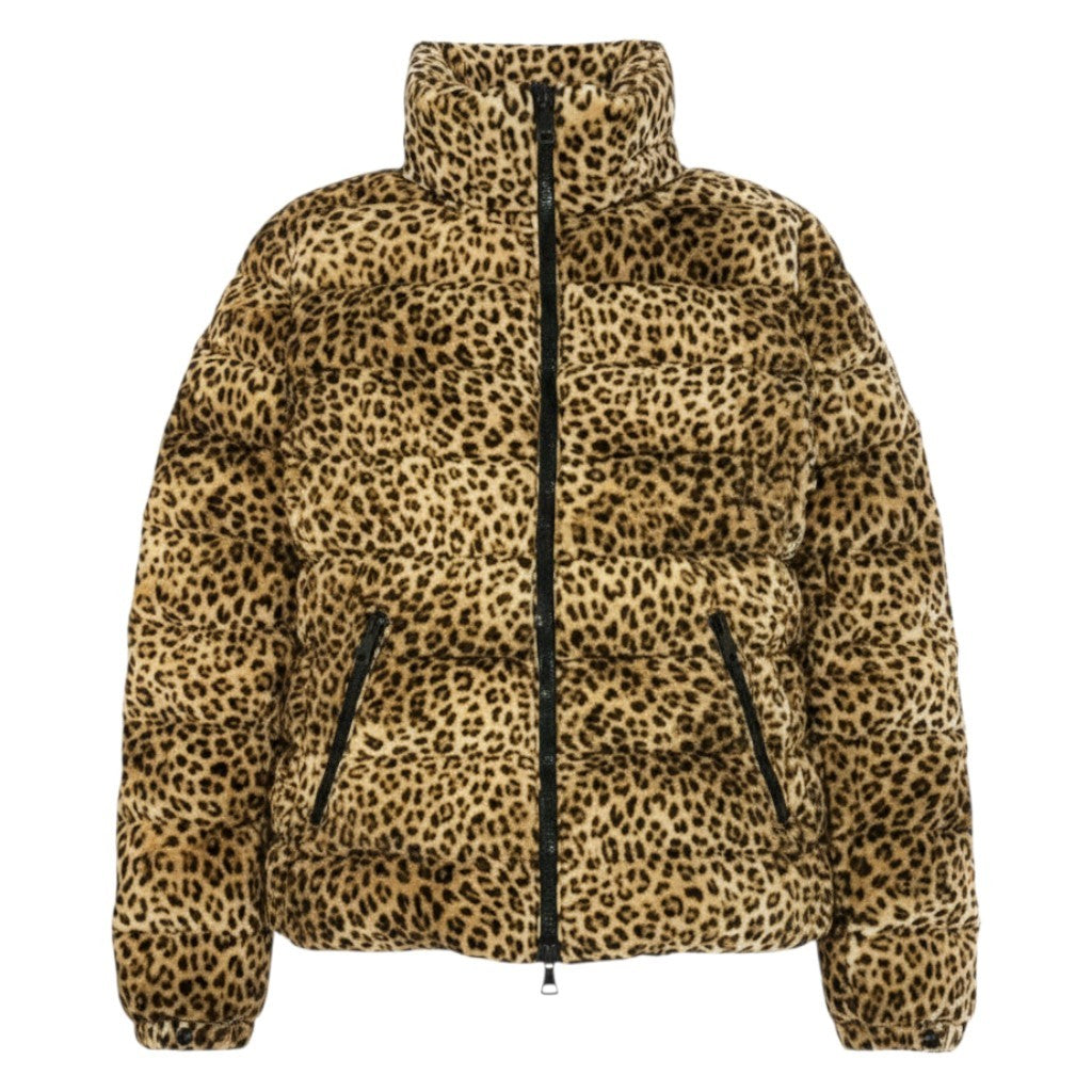 h13 MONCLER モンクレール BADY レオパードプリント ダウンジャケット Leopard Down Puffer Jacket サイズ1 茶系t18r