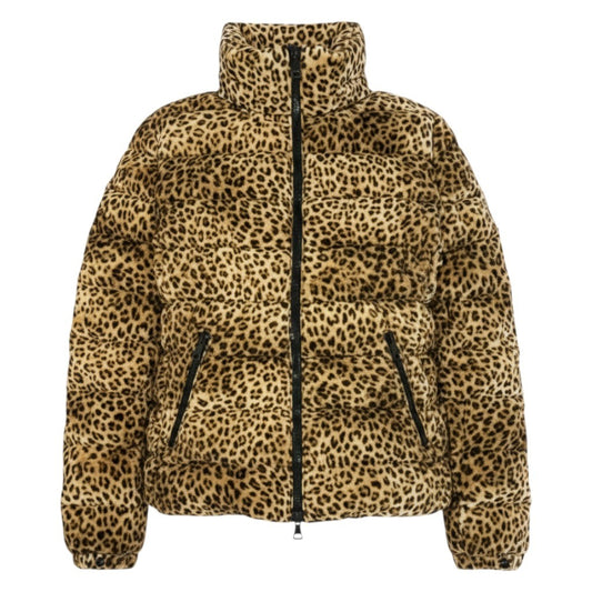 h13 MONCLER モンクレール BADY レオパードプリント ダウンジャケット Leopard Down Puffer Jacket サイズ1 茶系t18r