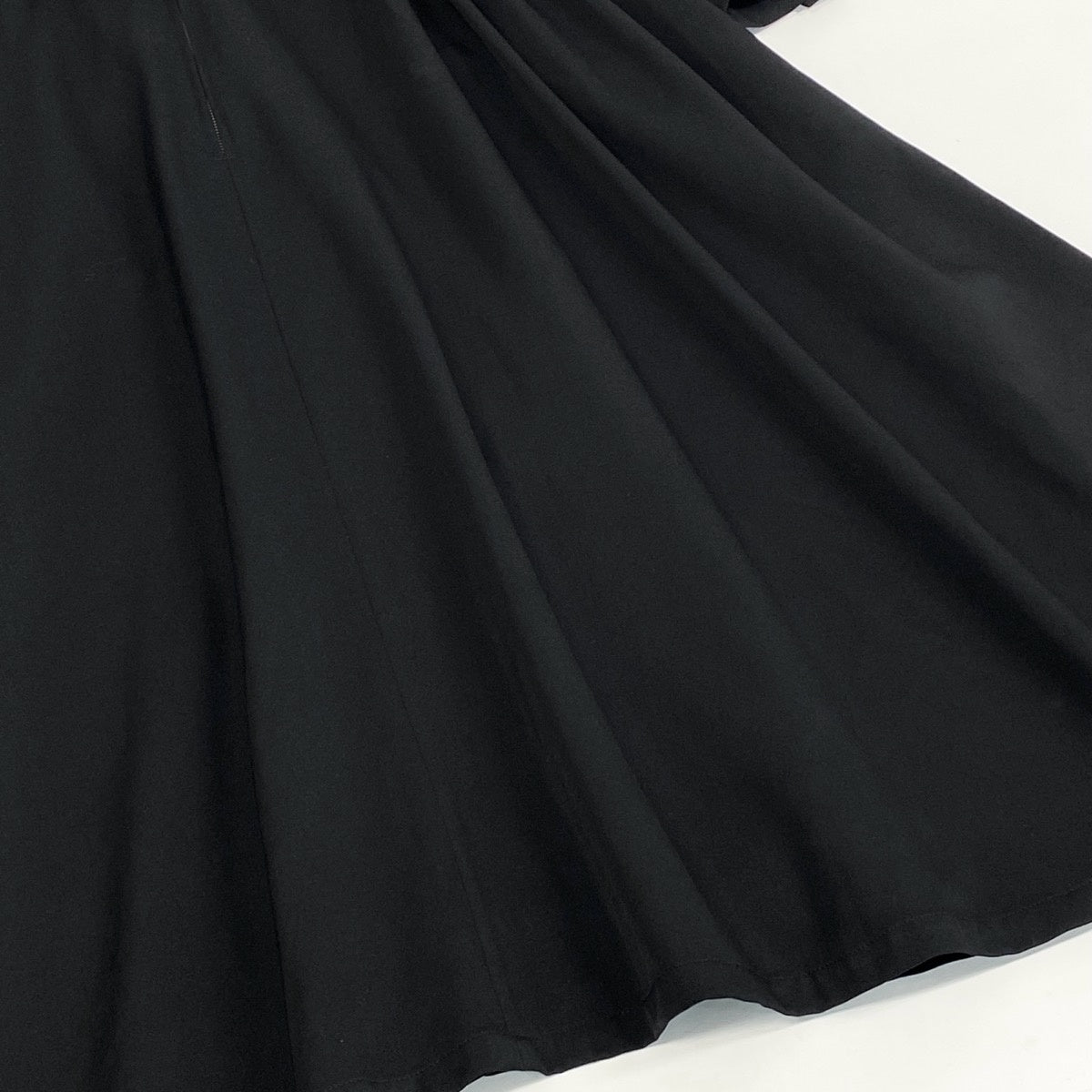 Ae25 【美品】 Y`s ワイズ YOHJI YAMAMOTO ヨウジヤマモト ギャバジン ウエストシェイプ ロングスリーブワンピース YF-D03-100 ブラック ウール100％ レディースta1