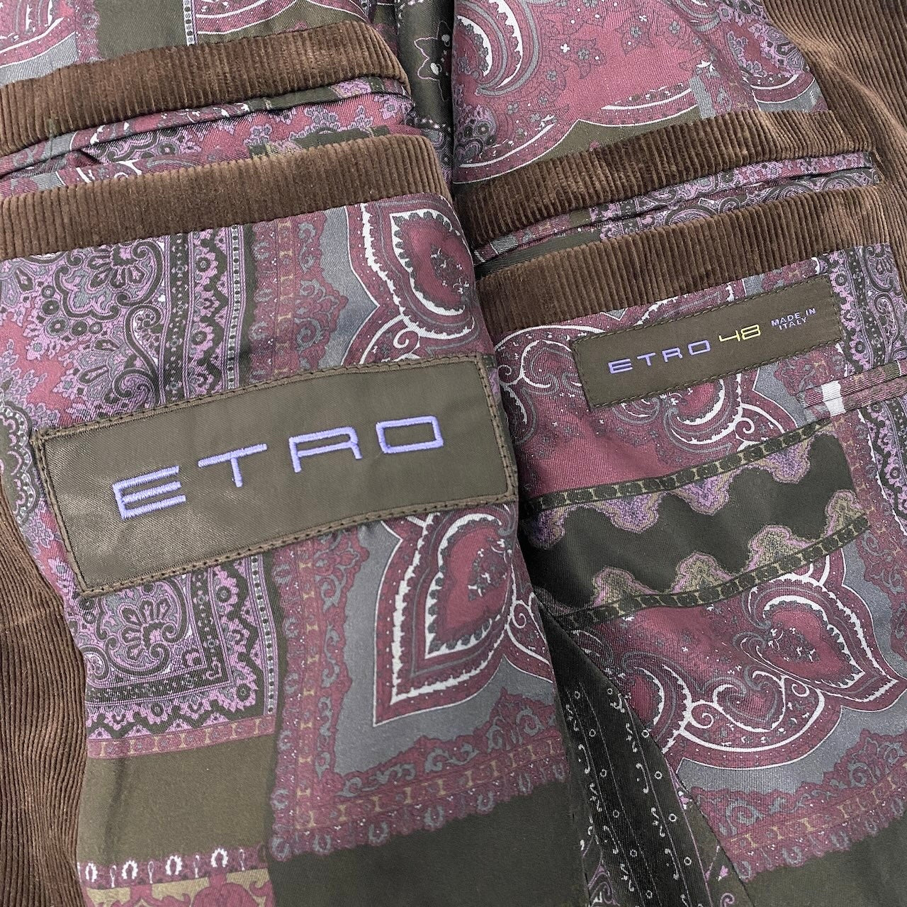 71e8 ETRO エトロ テーラードジャケット グレンチェック コーデュロイ