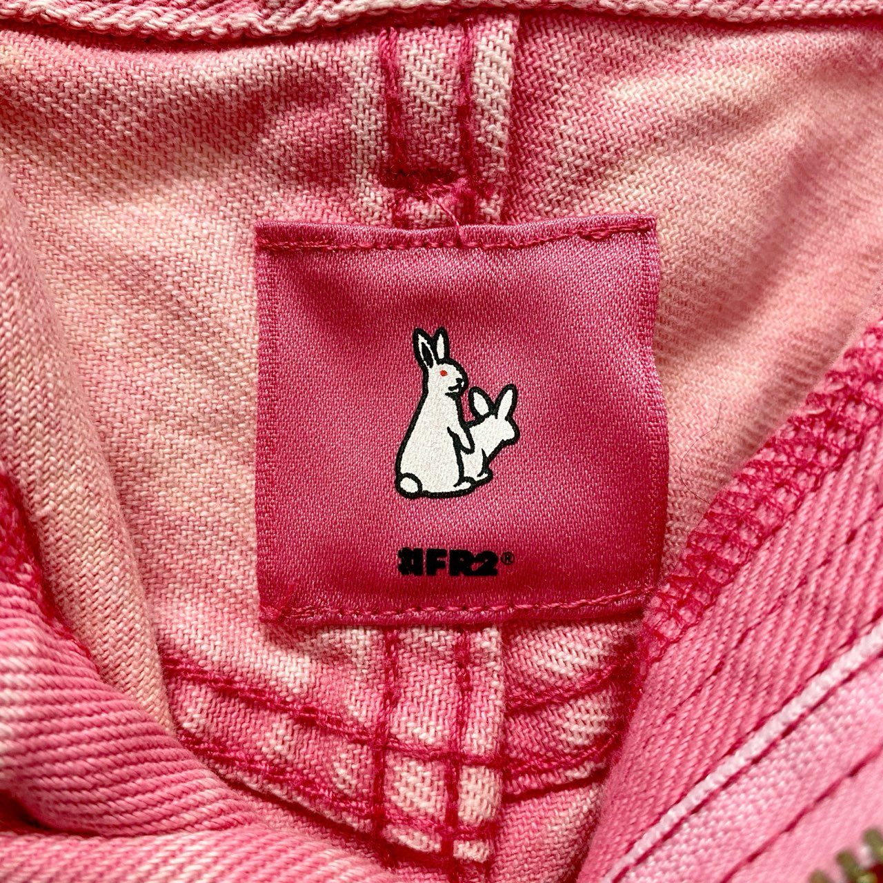 45c6 ＃FR2 エフアールツー デニムミニスカート プリーツスカート Mサイズ ピンク コットン100％ レディース 女性用u02t