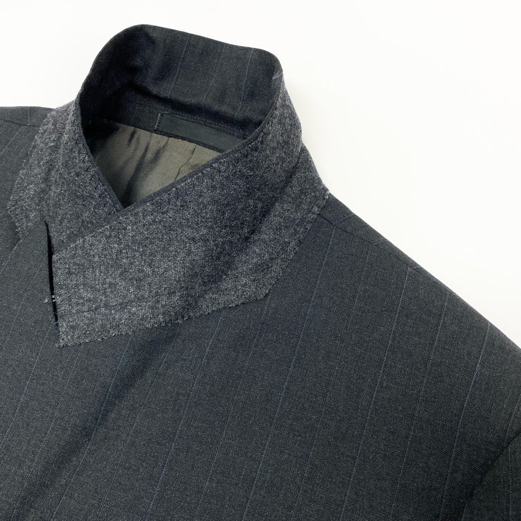 16a27 Burberrys バーバリーズ スーツセットアップ テーラードジャケット スラックスパンツ ストライプ 94-84-165 AB4 グレー ウール100％ メンズ 男性用o07t