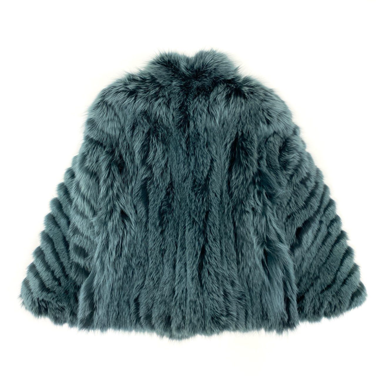 86j23 最高級毛皮 フォックスコート 毛皮コート ボリューム◎ レアカラー サイズ11 グリーン 染めフォックス レディースu02t