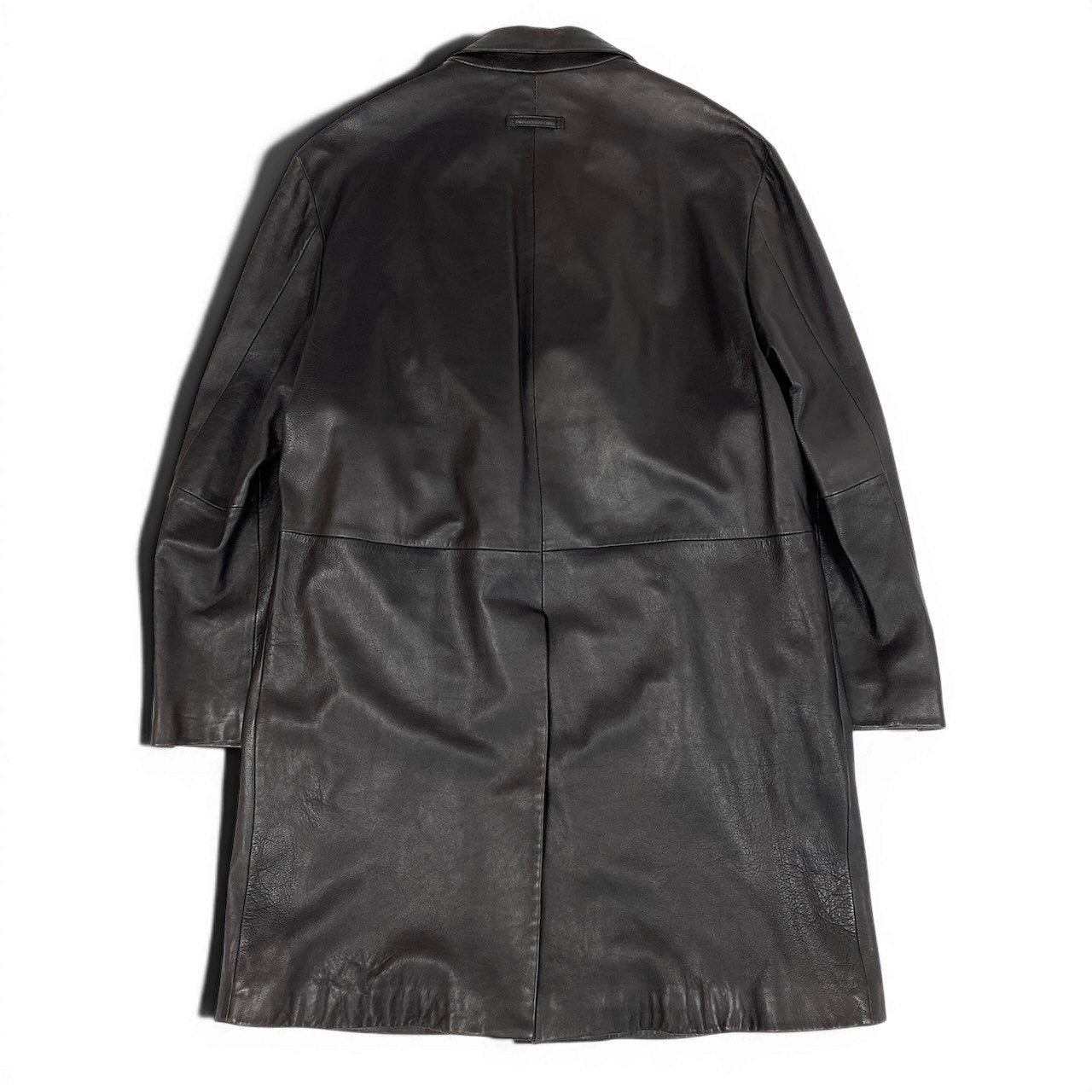 25e14 Jean Paul Gaultier HOMME objet ジャンポールゴルチエ オム ウールライナー ラムレザー オーバーレザーコート サイズ50 ダークブラウン メンズk02i