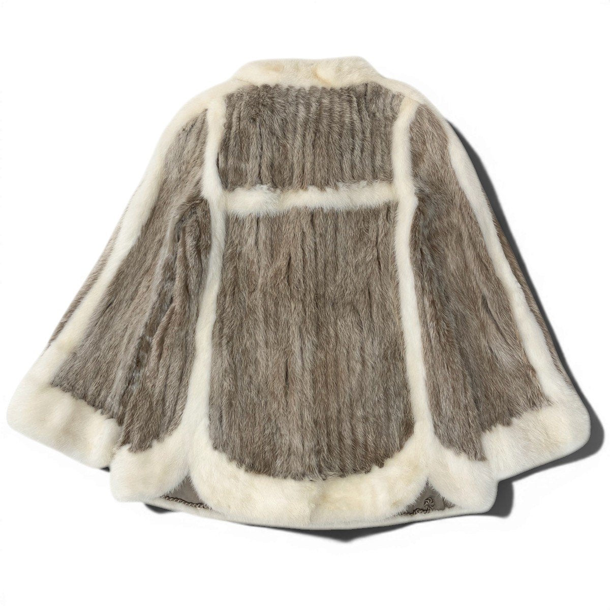 93h9 GRAMORLY 希少デザイン パールミンク  ファーコート サイズ9 ホワイト × 茶系 本毛皮 Pearl Mink Fur Coatt18r