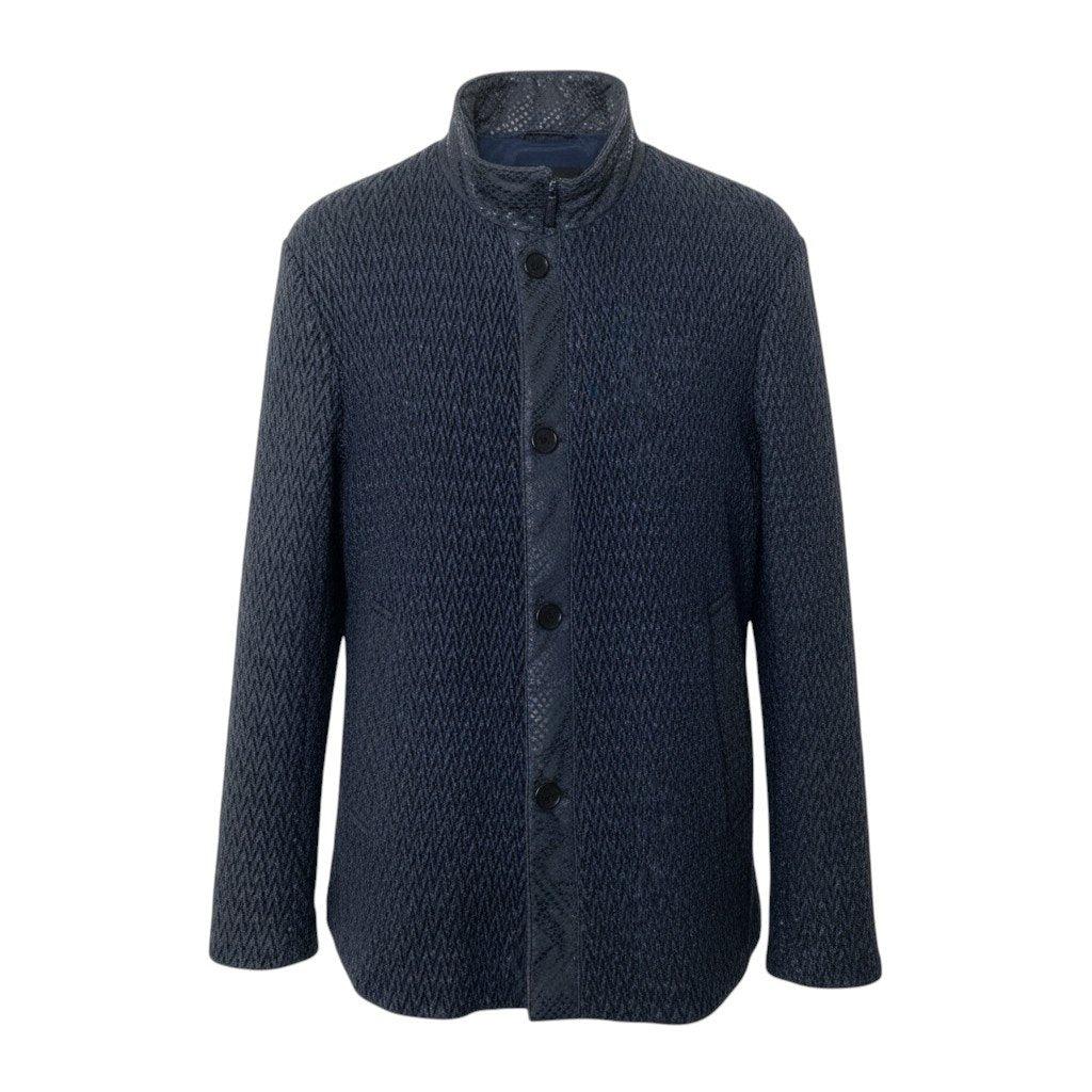 78j8 GIORGIO ARMANI ジョルジオアルマーニ 羊革 レザーギャザー ジップジャケット サイズ52 ブラック ラムレザーt18r