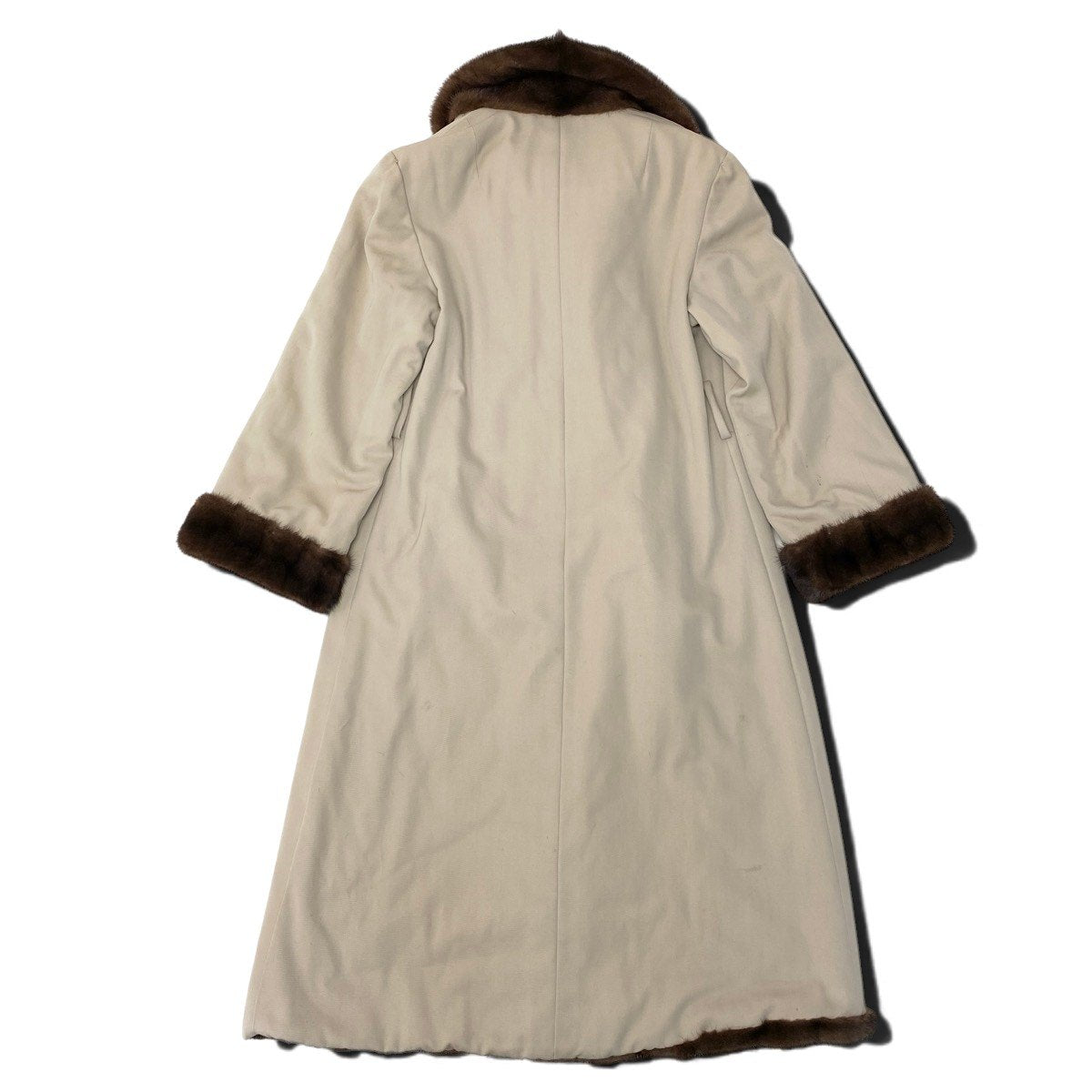 59h18 デミバフミンク 超ロングコート 丈115cm F ブラウン 本毛皮 リバーシブル Mink Fur Long Coatt18r