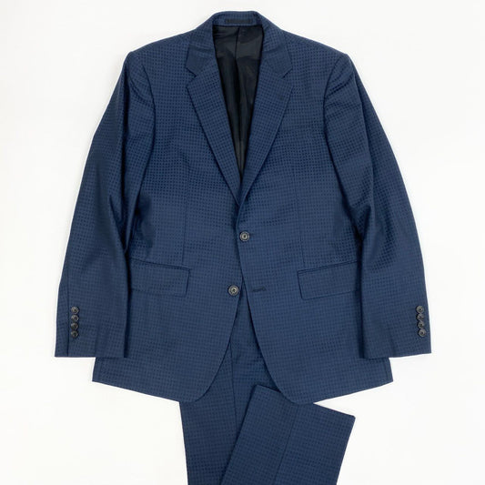 57j17 CALVIN KLEIN カルバンクライン スーツセットアップ テーラードジャケット スラックス フォーマル 38/34 ネイビー ブラック メンズu02t