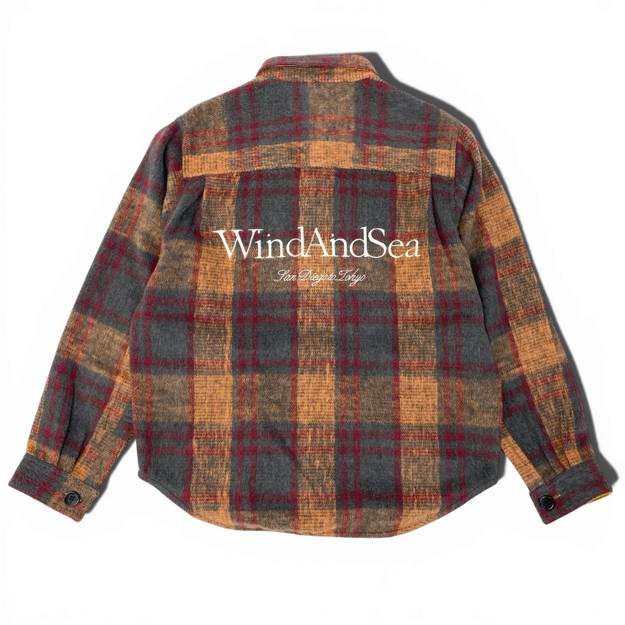 32a29【美品】WIND AND SEA ウィンダンシー 23AW SHAGGY PLAID CPO SHIRT JAKET チェックシャツジャケット WDS-O-FAL-24-Q1-JK-08 Mサイズ マルチカラー メンズo07t