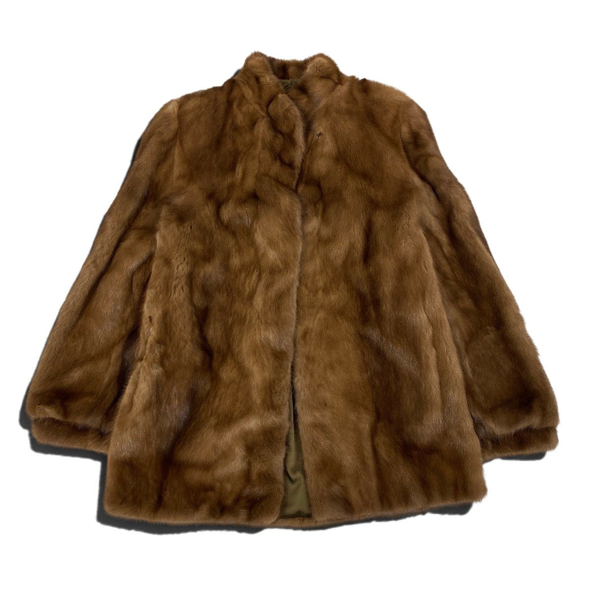 36j7 パステルミンク ファーコート サイズ11 茶系 本毛皮 Pastel Mink Fur Coat リアルファーt18r