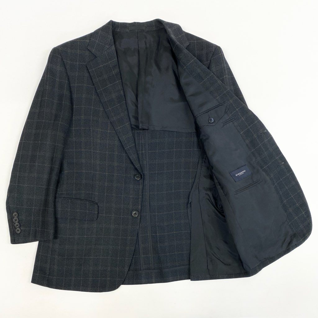 62l24 BURBERRY バーバリー テーラードジャケット シングルジャケット スーツジャケット チェック柄 コットン100％ メンズo07t