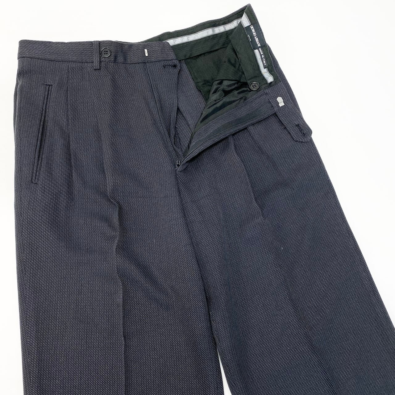 49d5 GIORGIO ARMANI ジョルジオアルマーニ シングルスーツセットアップ テーラードジャケット スラックス 48サイズ ネイビー メンズ 男性用o07t