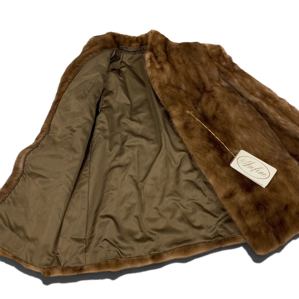 30j7 デミバフミンク ファーコート サイズ13 茶系 本毛皮 Mink Fur Coat リアルファー タグ有t18r