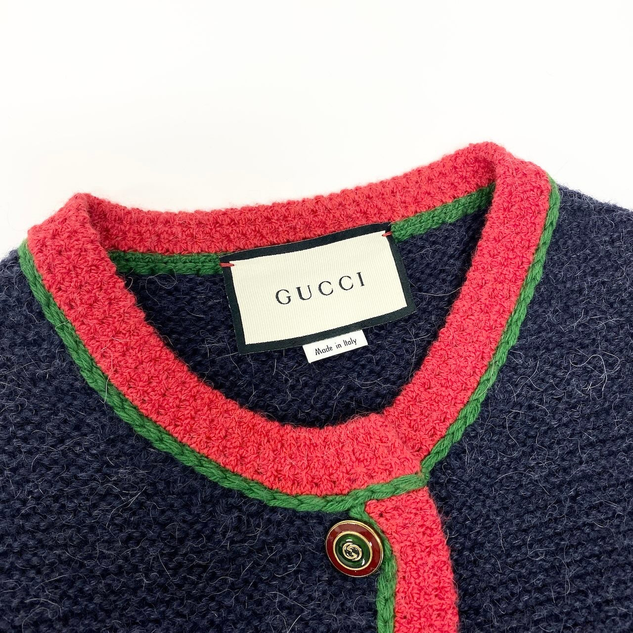 I GUCCI グッチ × NYヤンキース ウールニットロングカーディガン ニットコート インターロッキングGボタン 543419 ネイビー レディース 女性用nu1