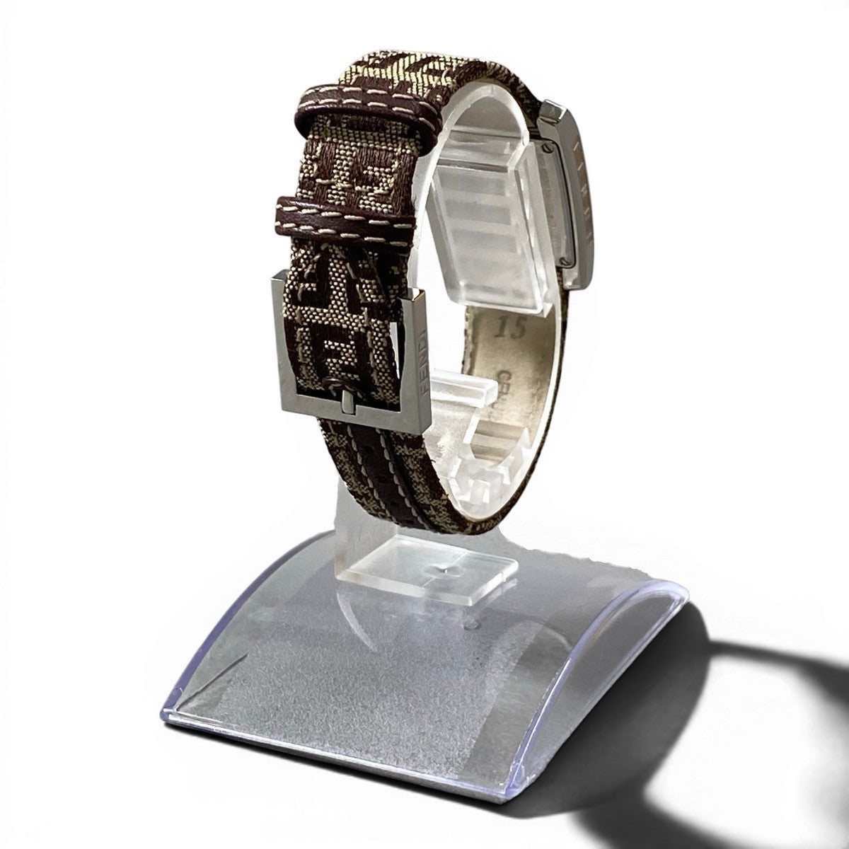 f24 FENDI 腕時計 ズッキーノ スクエア 141-7000L-107 ブラウン系 レザー レディース 女性用k02i