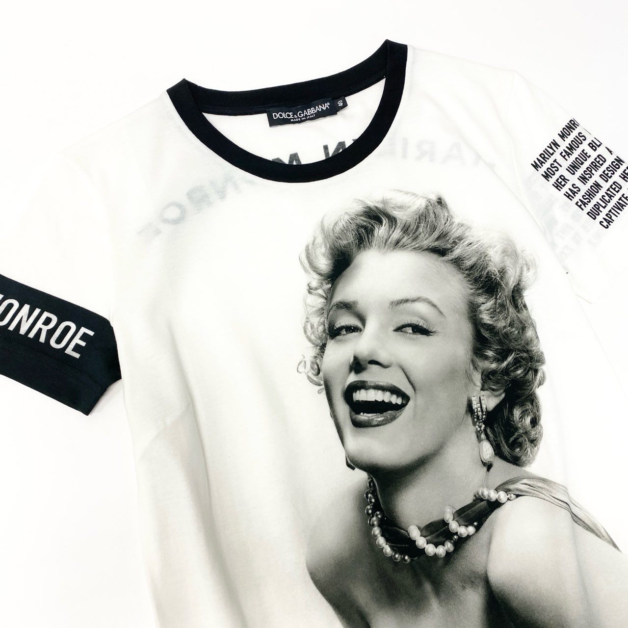 Ic5 《極美品》 DOLCE&GABBANA ドルチェアンドガッバーナ マリリンモンロー Tシャツ Marilyn Monroe T-shirt サイズXS ホワイト D&G ドルガバt18r