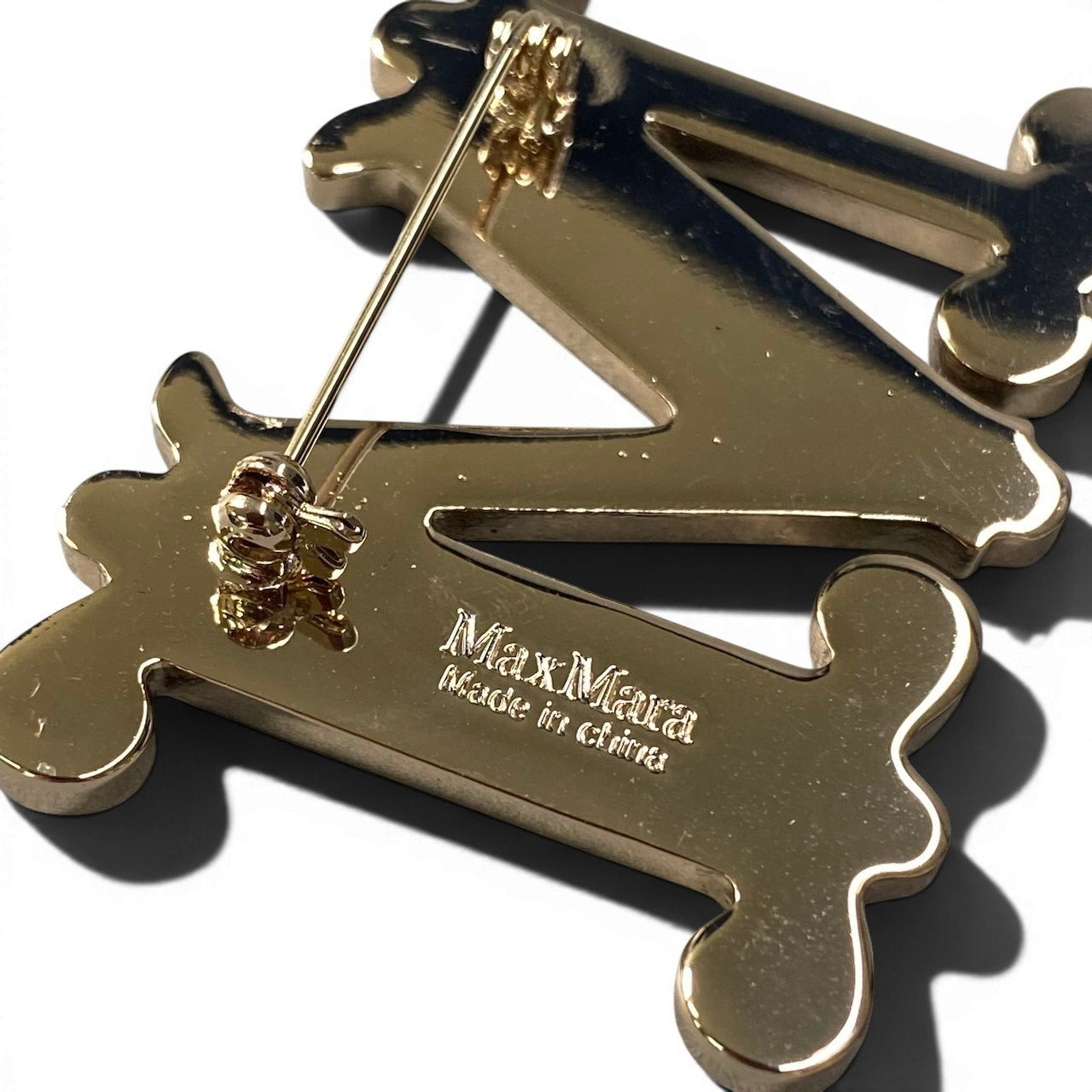 g11 《極美品》 Max Mara マックスマーラ バス クリスタル ブローチ BATH Crystal Broach ゴールドカラーメタル Gold Collar Metalt18r