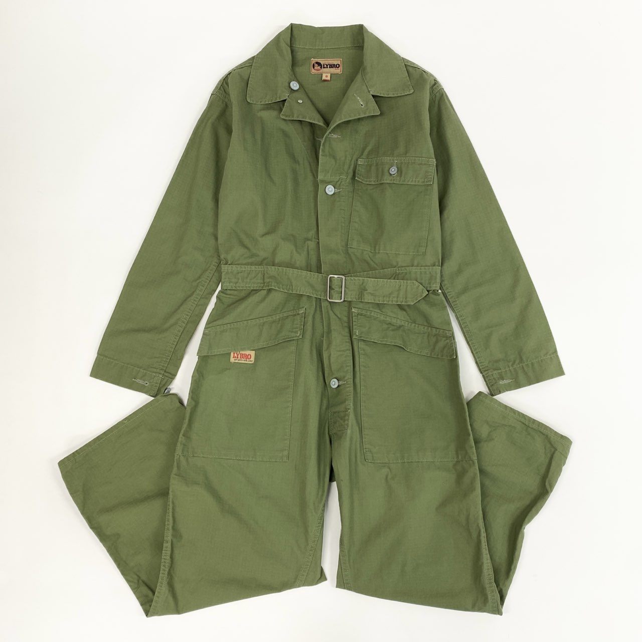 1j27《美品》NIGEL CABOURN ナイジェルケーボン つなぎ オールインワン LYBRO  80342050103 8サイズ カーキ ユニセックスu02t