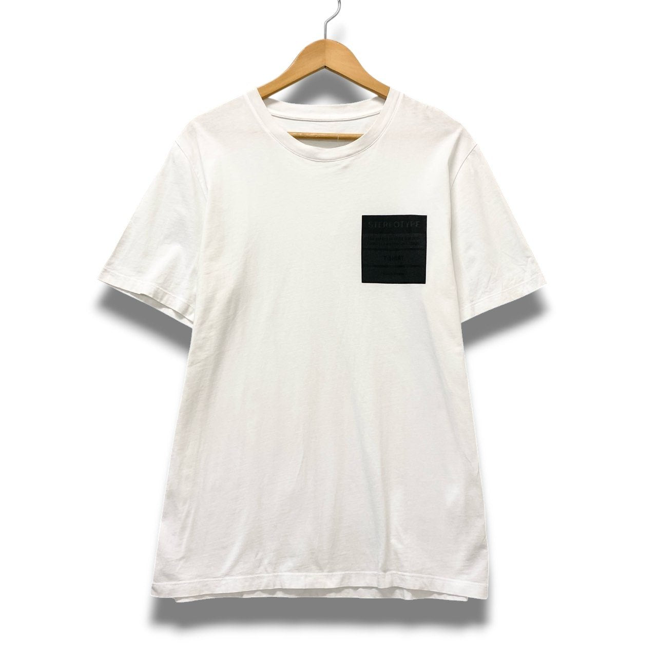 44b17 Martin Margiela マルタンマルジェラ 半袖Tシャツ コットンTシャツ ステレオタイプロゴ 50サイズ ホワイト コットン100％ メンズ 男性用u02t