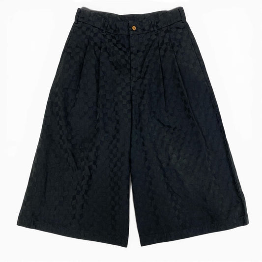 Ab16 COMME des GARCONS COMME des GARCONS コムデギャルソン コム コムコム 2014 ワイドパンツ クロップドパンツ ボトムス M ブラック 総柄 ポリエステル ユニセックスk02i