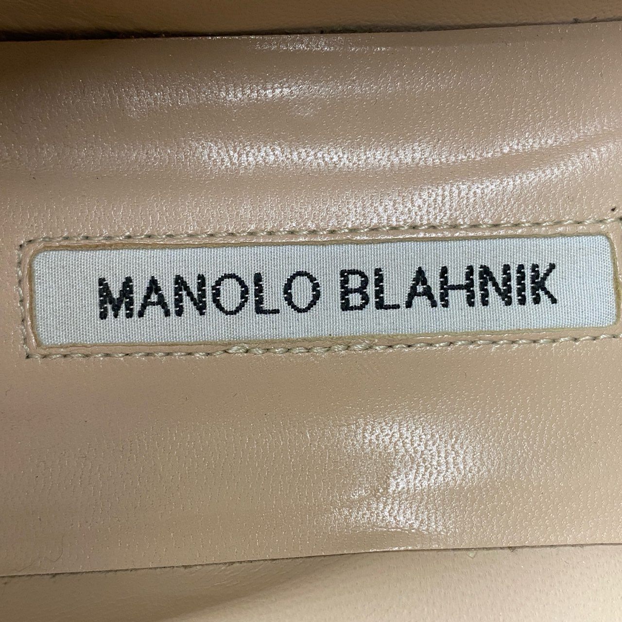 b2 MANOLO BLAHNIK マノロブラニク ハンギシ ビジュー付き フラットシューズ サイズ39 1/2 オレンジ サテン レディース 靴k02i