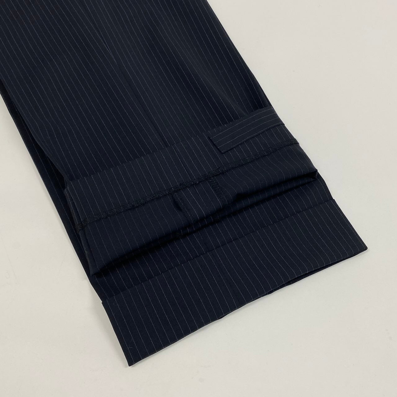 23e14 【美品】allegri アレグリ スーツセットアップ テーラードジャケット スラックス ストライプ 日本製 ネイビー メンズ 男性用u02t