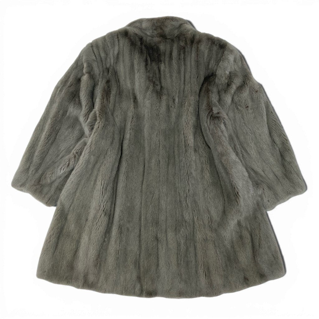 15l28 AKASAKA FUR 銀サガ SAGA MINK サガミンク 染めミンク ロングコート サイズF グレー 最高級本毛皮t18r