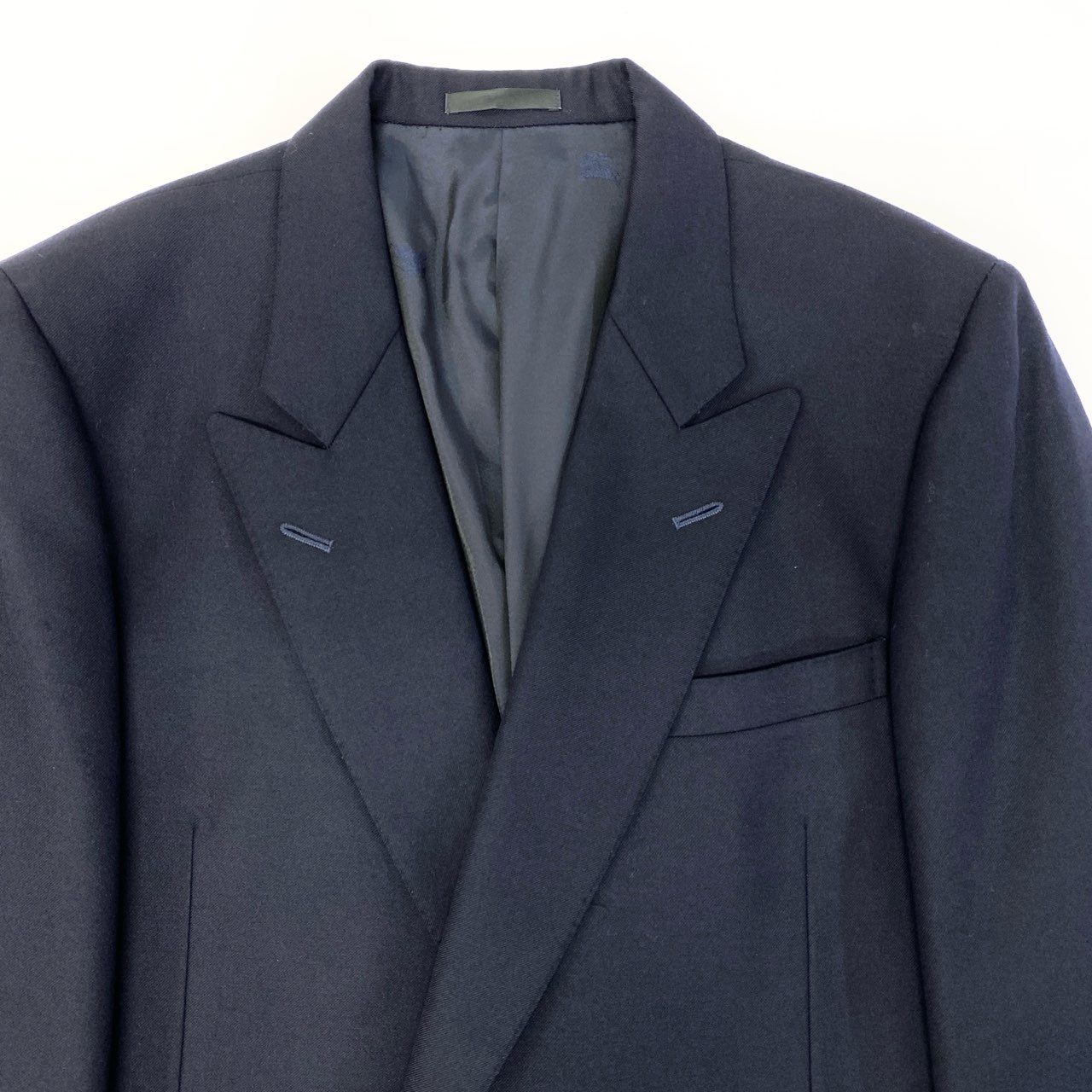 56c9 《美品》 OLD Burberrys バーバリーズ 紺ブレザー ホース金ボタン テーラージャケット ダブル 180A7 ネイビー ウール メンズu02t