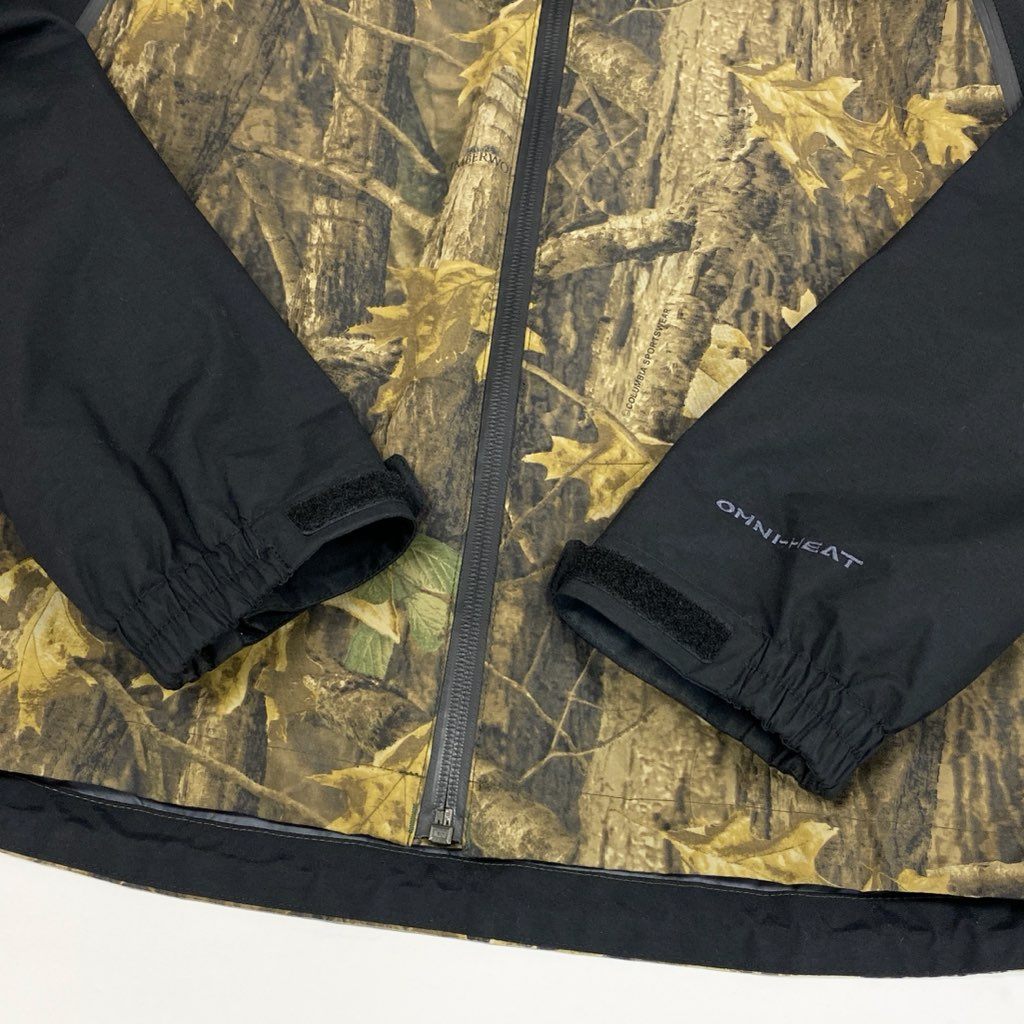 23L22 Columbia コロンビア マウンテンパーカー ジャケット アウター デクルーズ サミットパターン カモフラ 迷彩 220 PM3810 Lサイズ ブラック メンズo07t