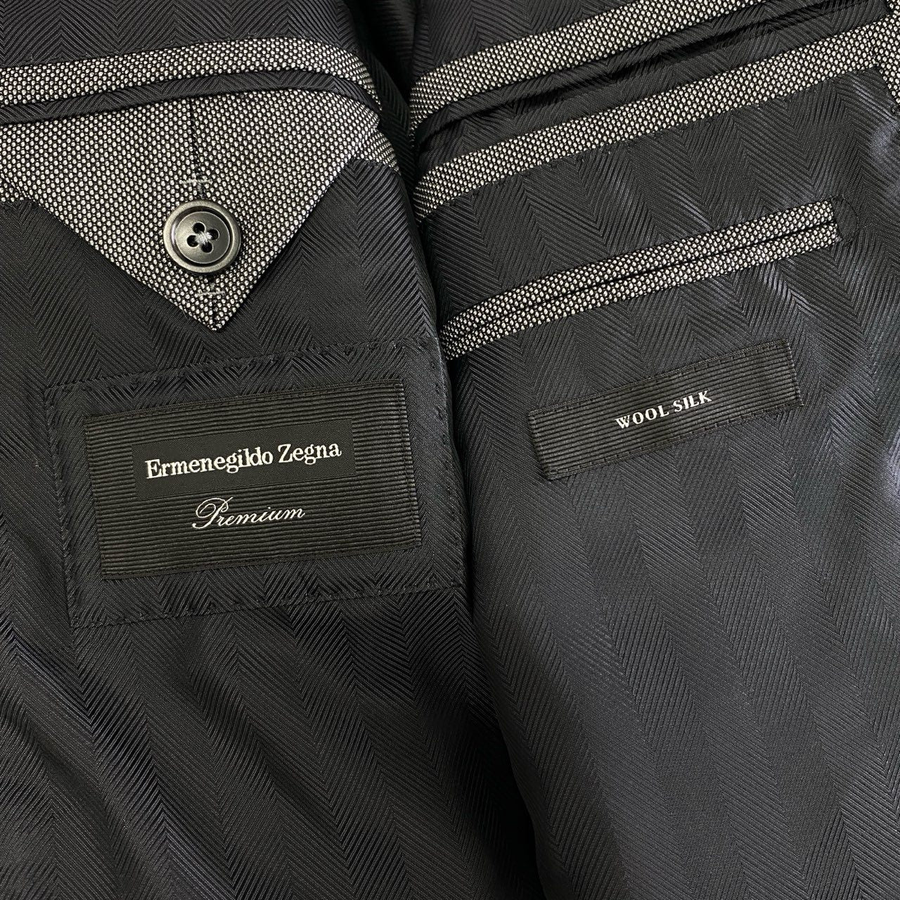 5j19 《大きいサイズ》 Ermenegildo Zegna エルメネジルドゼニア イタリア製 Premium セットアップ スーツ ビジネス◎ ジャケット パンツ 54 グレー ウール シルク