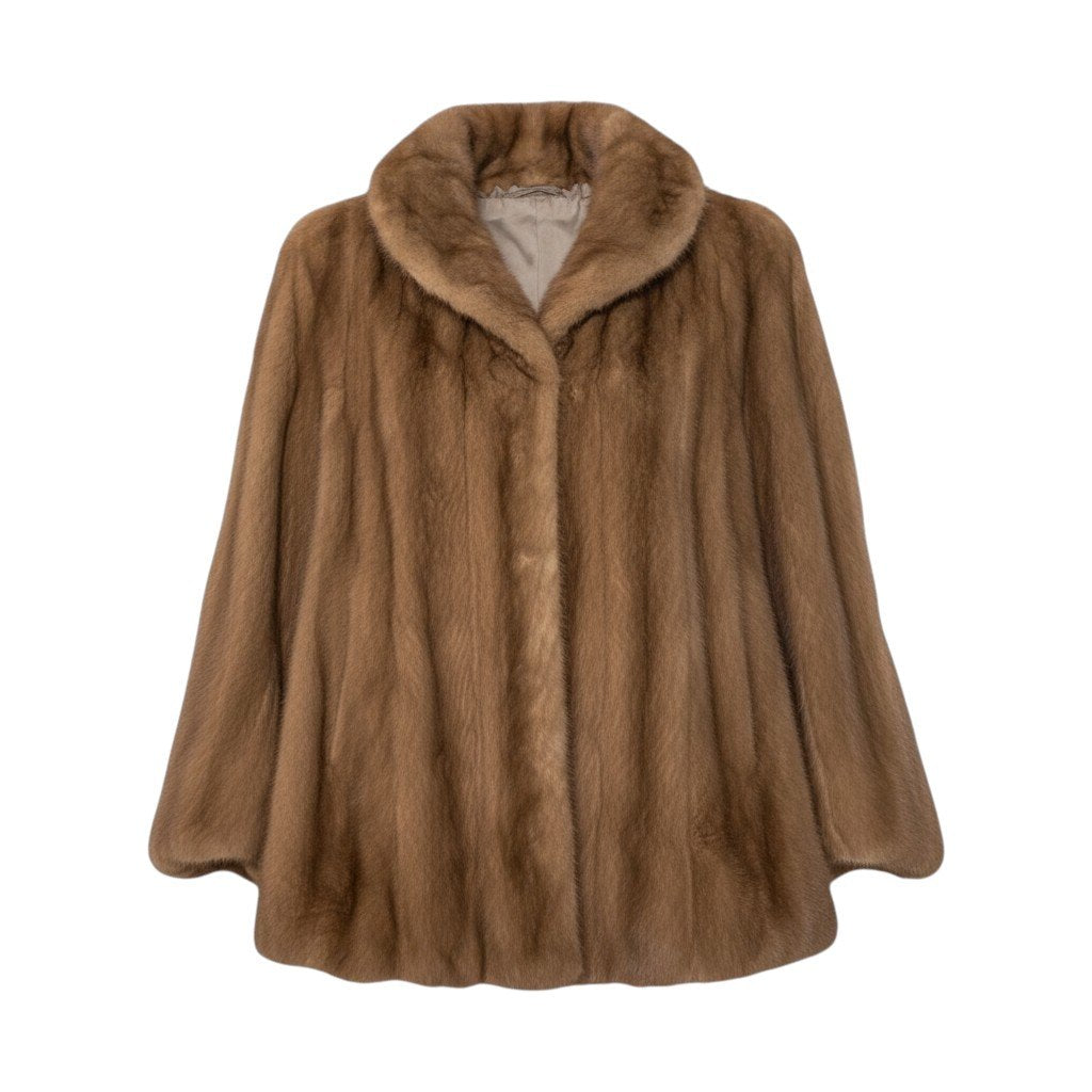 53i24 SOLMAR パステルミンク ファーコート サイズF 茶系 本毛皮 Pastel Mink Fur Coat リアルファー ナチュラルミンクt18r