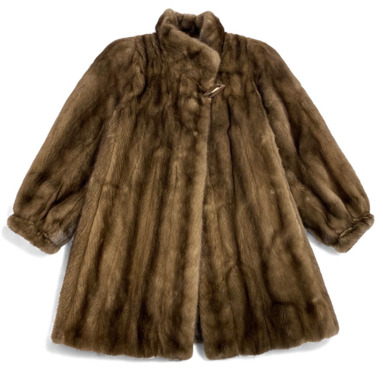 14L1 carven furs カルヴェン ファー デミバフミンク セミロングコート ブラウン 最高級本毛皮 MINK FUR リアルファーt18r