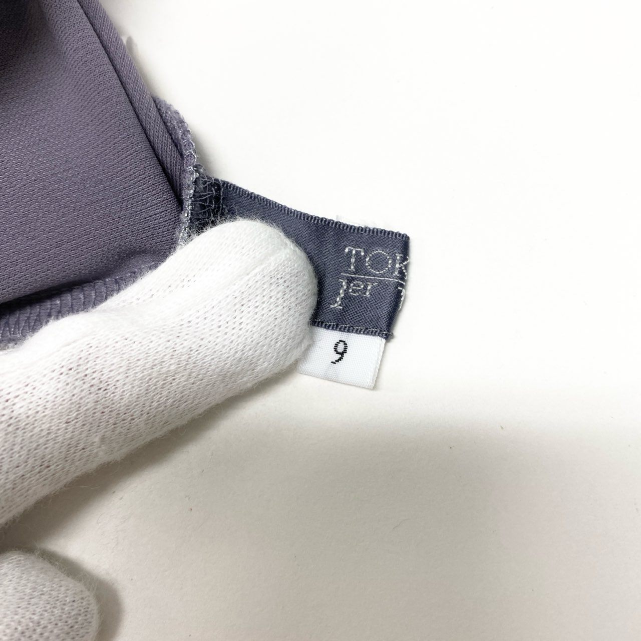 84b27 TOKUKO 1er VOL トクコプルミエヴォル ノースリーブワンピース Aラインワンピース 猫 刺繍 フリル切替 レディース 女性服 サイズ9 パープルu02t