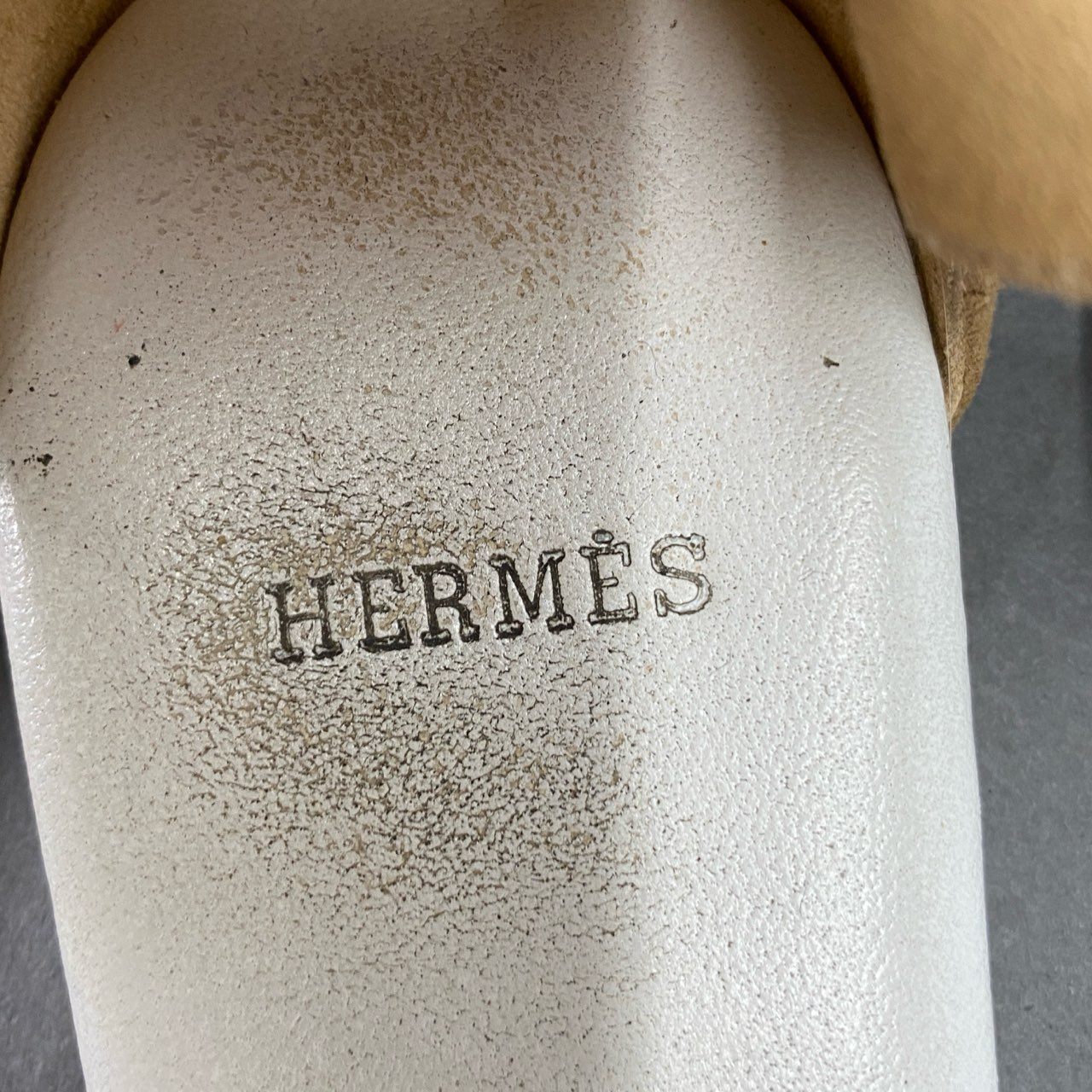 3f21 HERMES エルメス レザーロープ フラットサンダル 36 ホワイト ベージュ Leather シューズ スペイン製