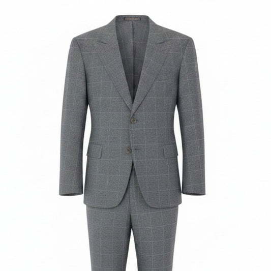 84f18 ARMANI COLLEZIONI アルマーニコレッツォーニ チェック柄 スーツ セットアップ サイズ56 グレー フォーマル ビジネスt18r