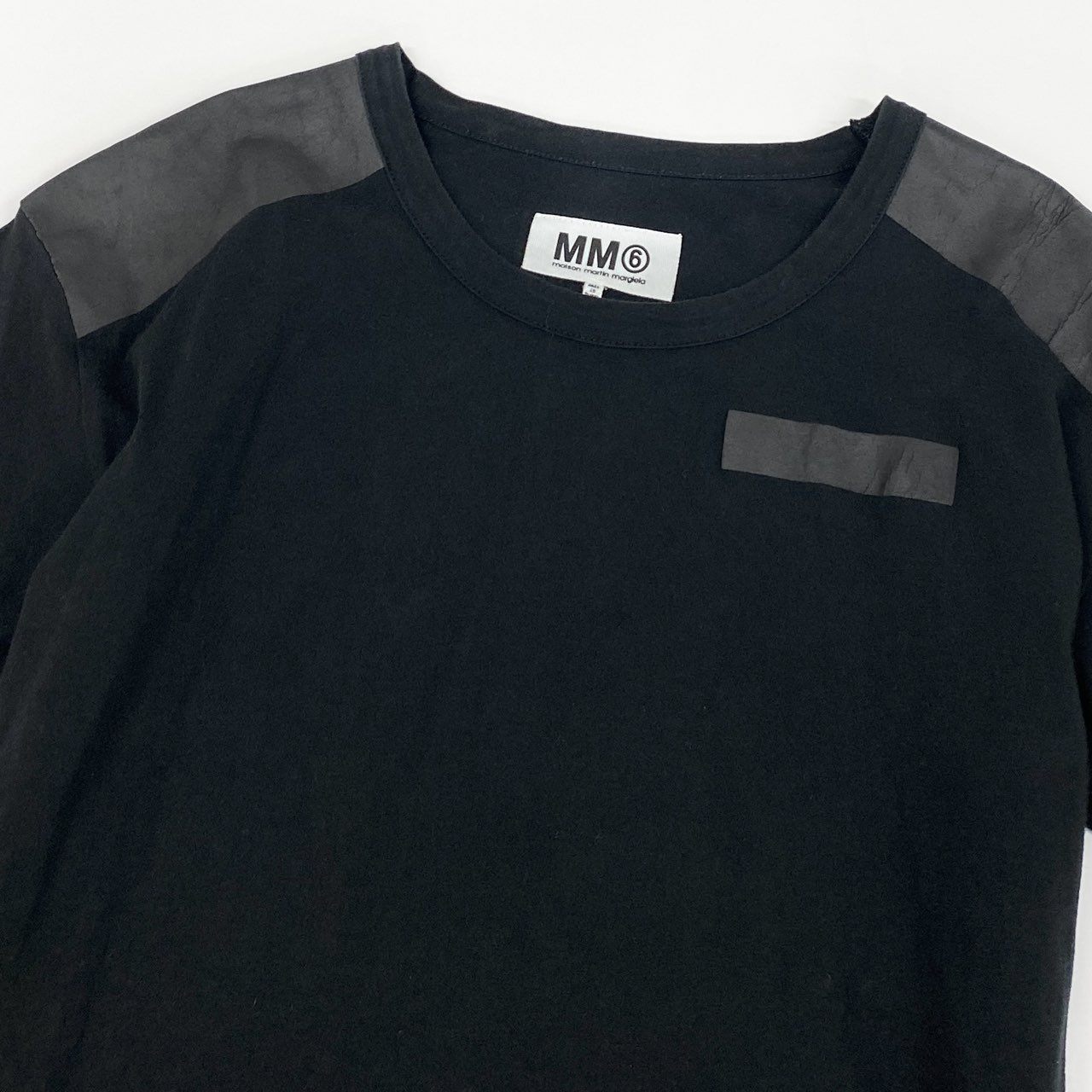78i10 MM6 maison martin margiera エムエムシックス メゾンマルジェラ 半袖Tシャツ カットソー トップス コーティングデザイン XS ブラック レディース 2013年k02i