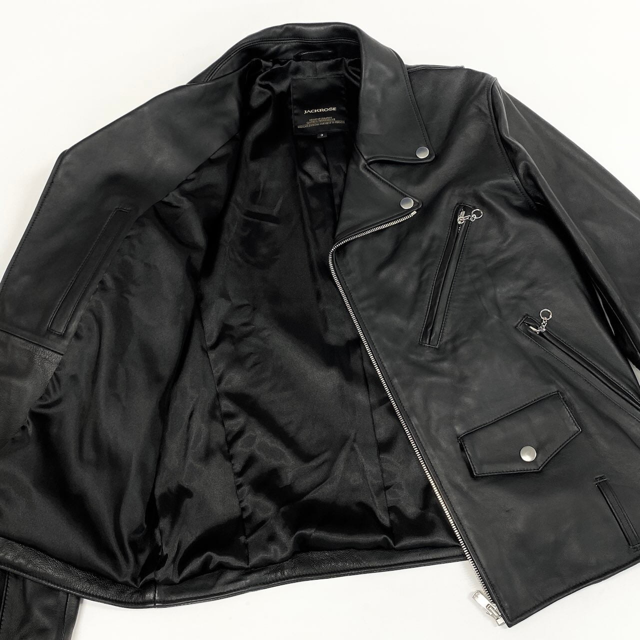 24e14 【美品】JACKROSE ジャックローズ ダブルライダースジャケット レザージャケット 21AW-JRB01 3サイズ ブラック 羊革 メンズ 男性用k02i