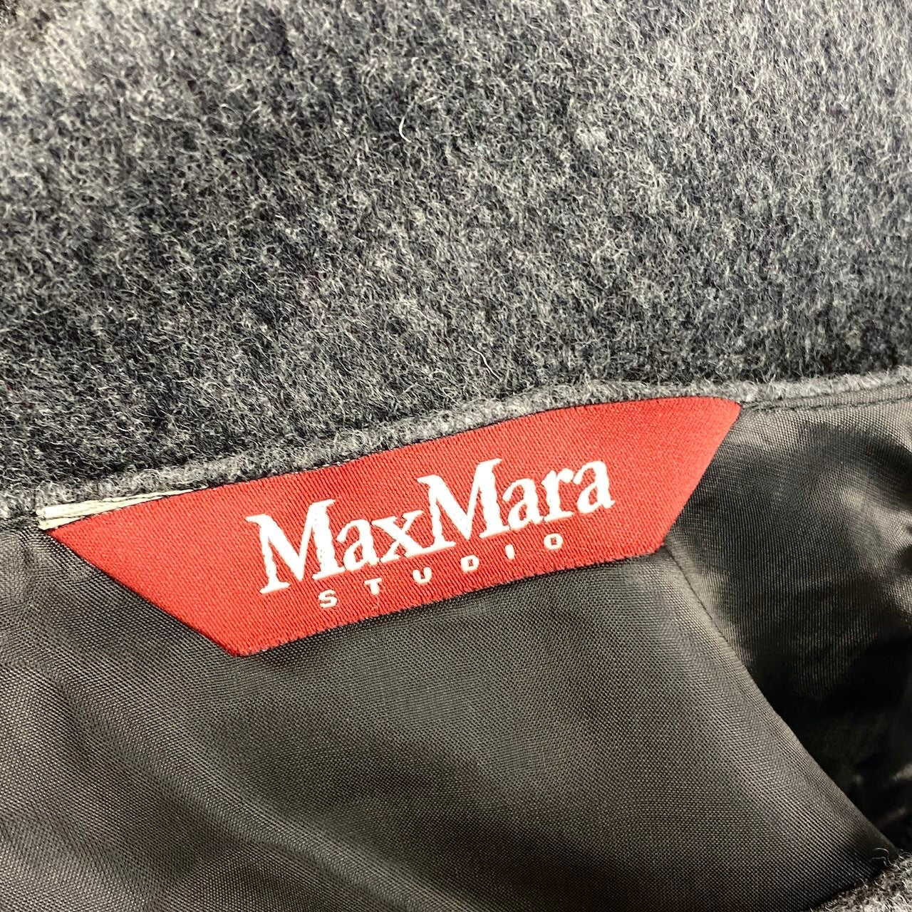 8h28 【美品】 MaxMara STUDIO マックスマーラ ステュディオ ノースリーブワンピース 膝丈 グラデーションデザイン ウール混 サイズ40 グレー系 レディースu02t