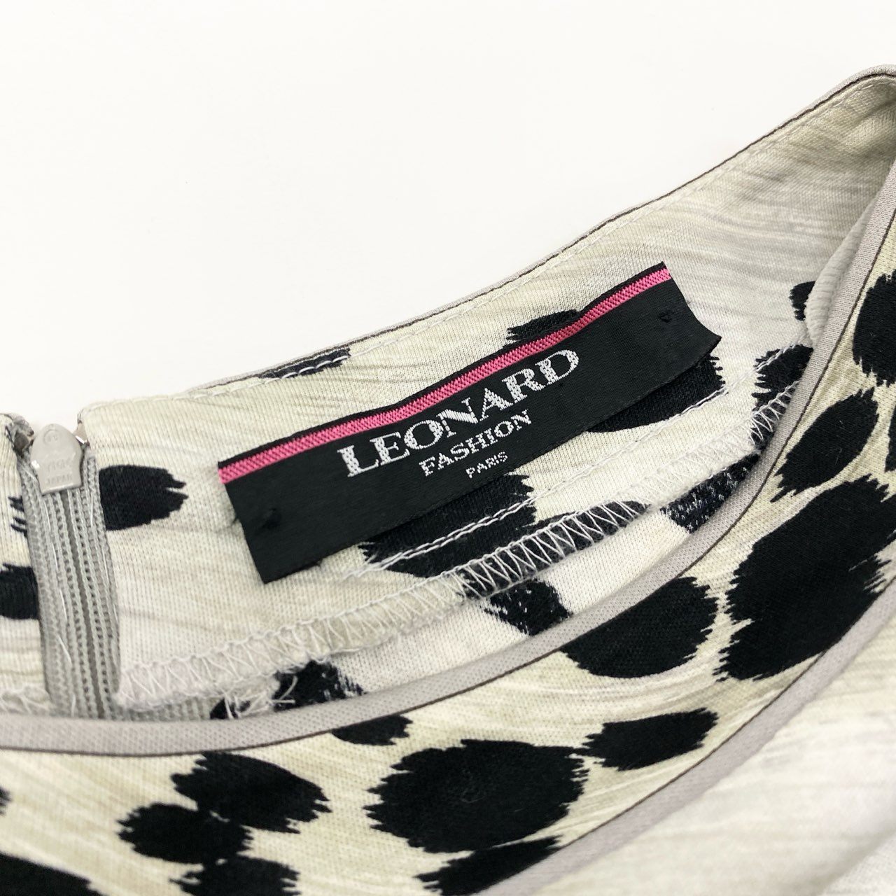 79k21 LEONARD FASHION レオナール ロングシャツワンピース 7分袖 総柄プリント レディース 女性用 L マルチカラー コットン100％u02t